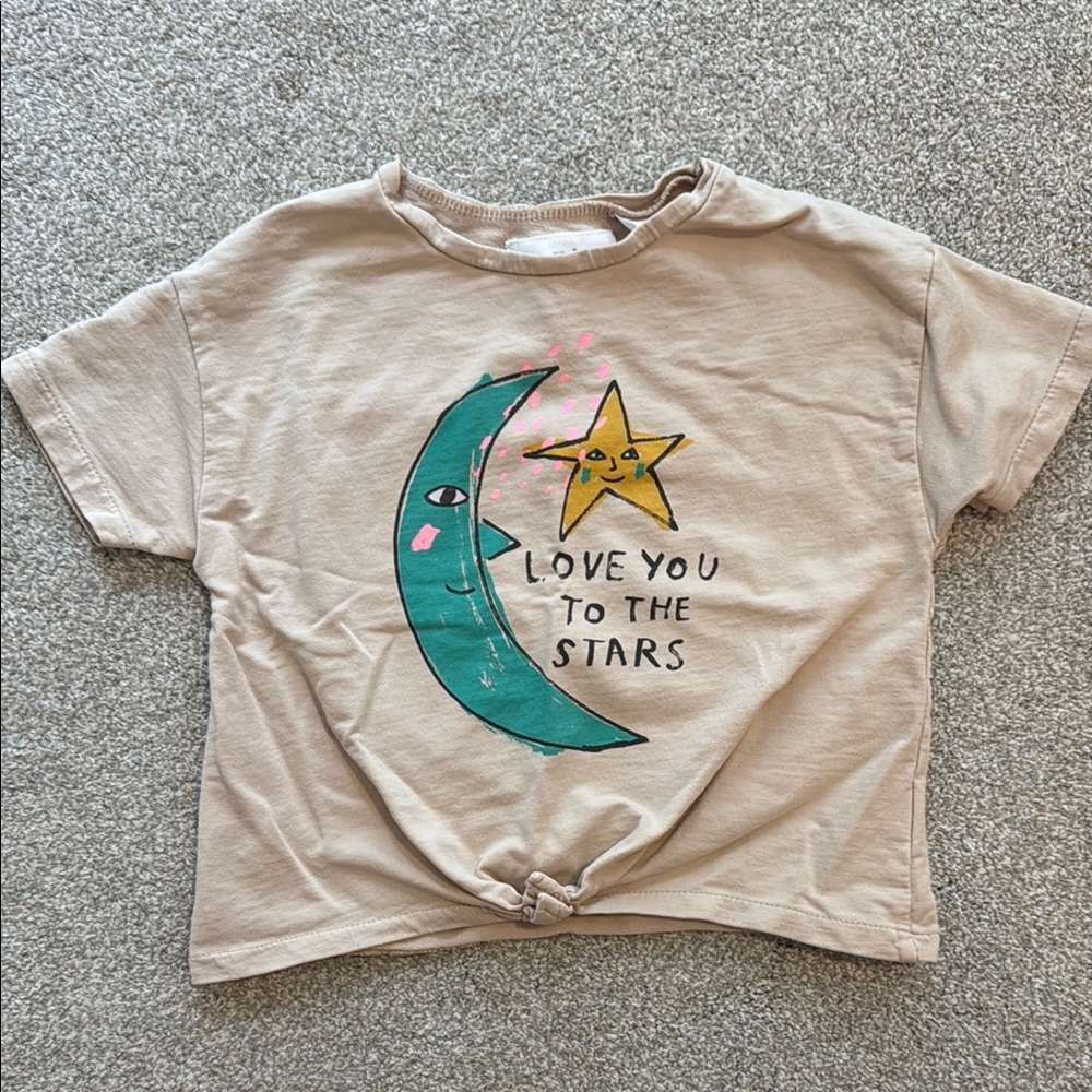 Zara Kids Tan Graphic Tee